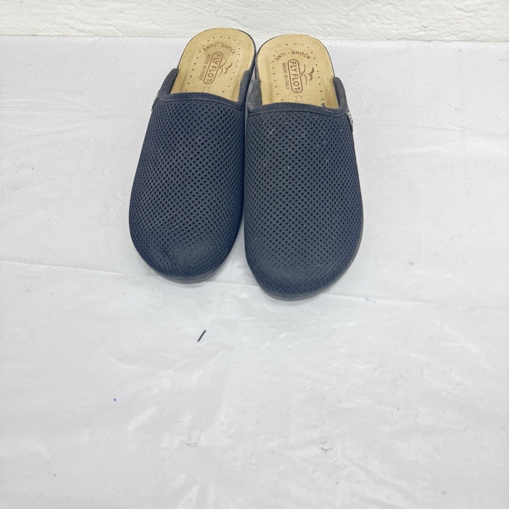 Fly Flot - Italian Clogs Mules Anti Shock Anatomic Slip On EU 39 US 8 Black